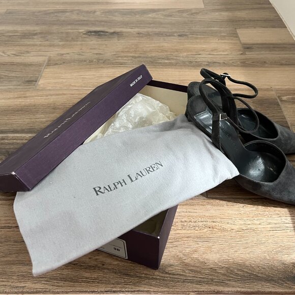 Ralph Lauren Suede Slingback with Ankle Straps - Picture 7 of 7